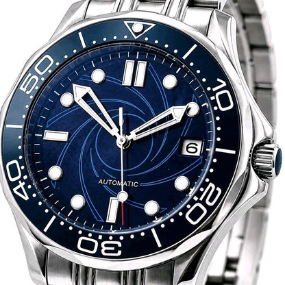 Blue Automatic Divers Watch Miyota Movement Sapphire 100M Steel Ceramic UK Sell0