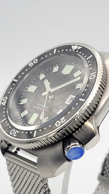 Mens Custom Automatic 'Willard' Turtle Black Divers Watch Japan NH35 SEIKO TMI.1