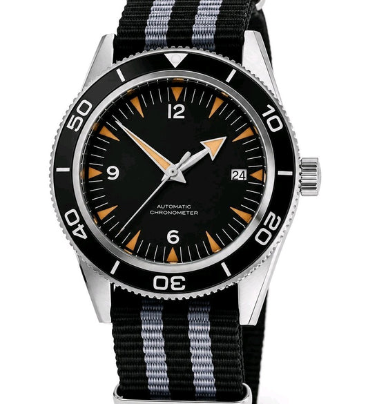 Classic Black Diver Watch Automatic Movement Ceramic Bezel Sapphire Crystal 100m0