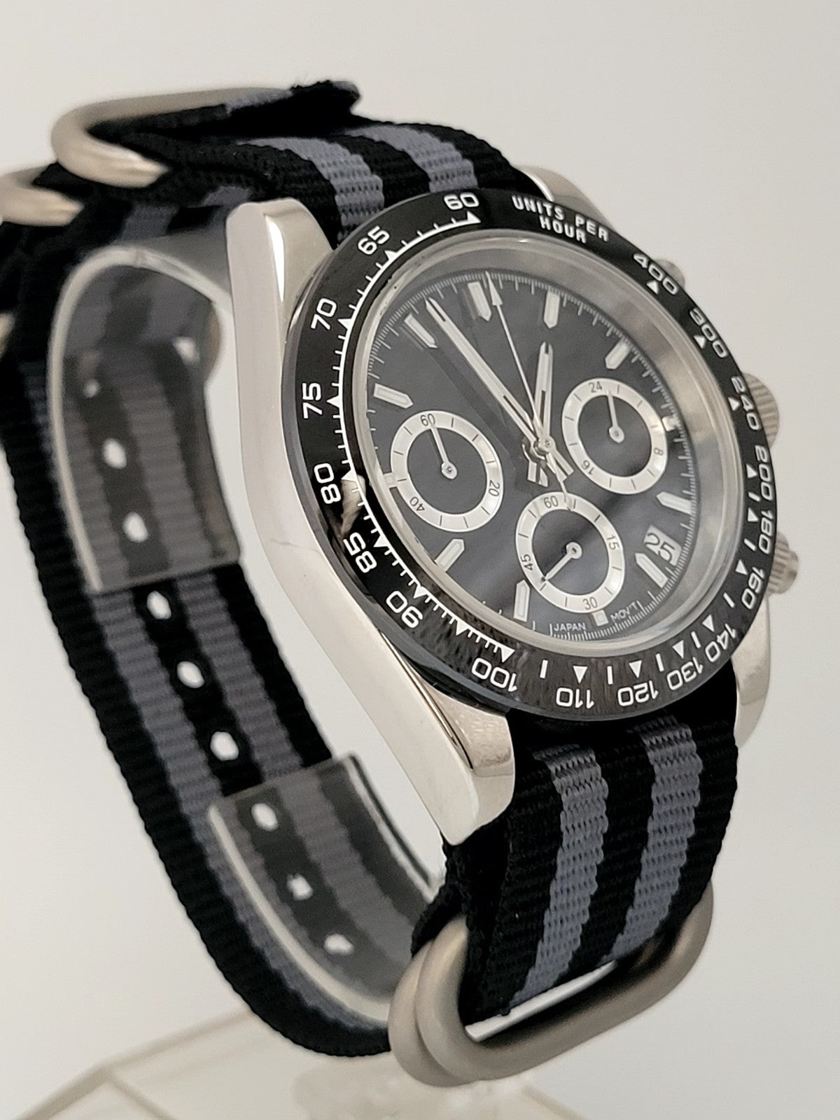 New Panda Divers Watch Chronograph Black VK63 SEIKO TMI Quartz Movement 50m5