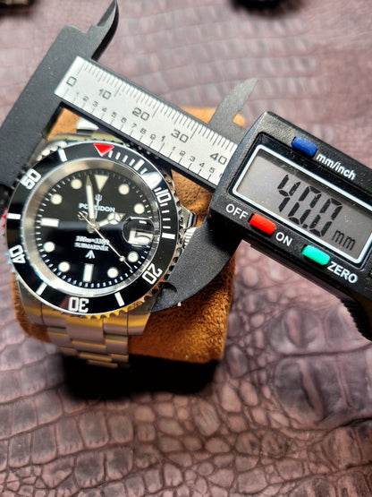 Poseidon Luxury Black Seiko Mod TMI NH35a Automatic Movement Divers Watch Japan19