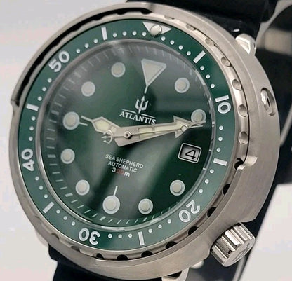 Automatic Diver Watch NH35 300m Green Dial Tuna Style Sapphire UK Seller2