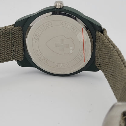 Rough And Tough 43mm Pilot Field Army Watch 3ATM WR Green Canvas Strap.8