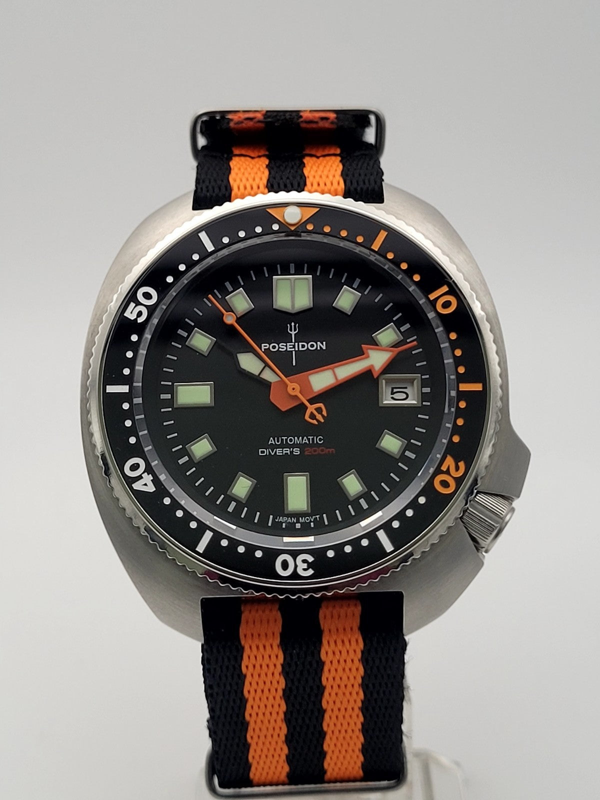 Poseidon Automatic Turtle Black Divers Watch NH35 (SEIKO TMI) Movt 200m12