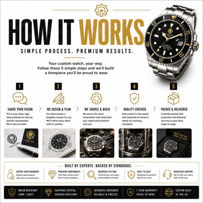 Personalised Custom Watch Automatic Divers NH35 Sapphire Your Logo Bespoke UK2