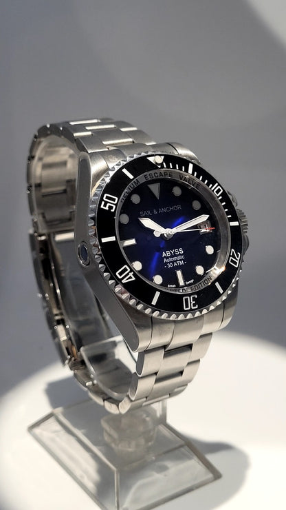 Blue Automatic Divers Watch 'ABYSS' NH35 Ceramic Sapphire 300m Sail & Anchor 15
