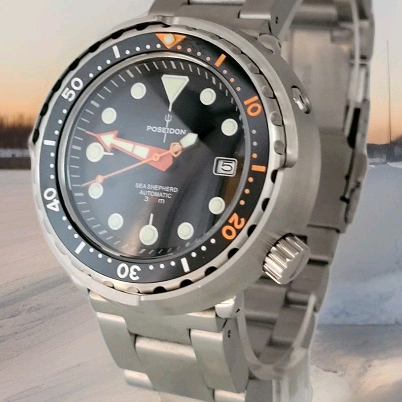NH35 Automatic Divers Watch POSEIDON Heavyweight Black 'Tuna' 30ATM (SEIKO TMI) 1