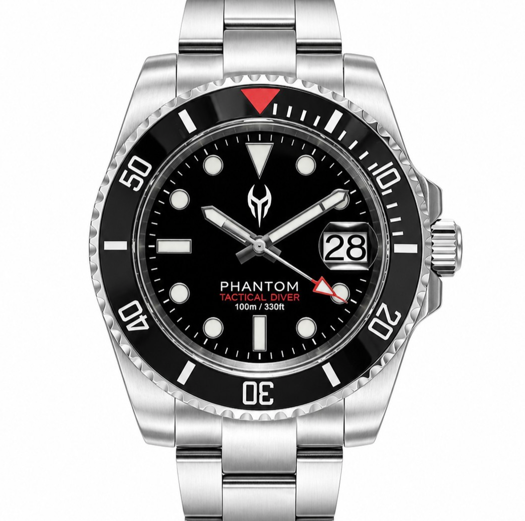 Phantom Shadow Diver NH35 Automatic Sapphire Steel Black Watch 10ATM 1