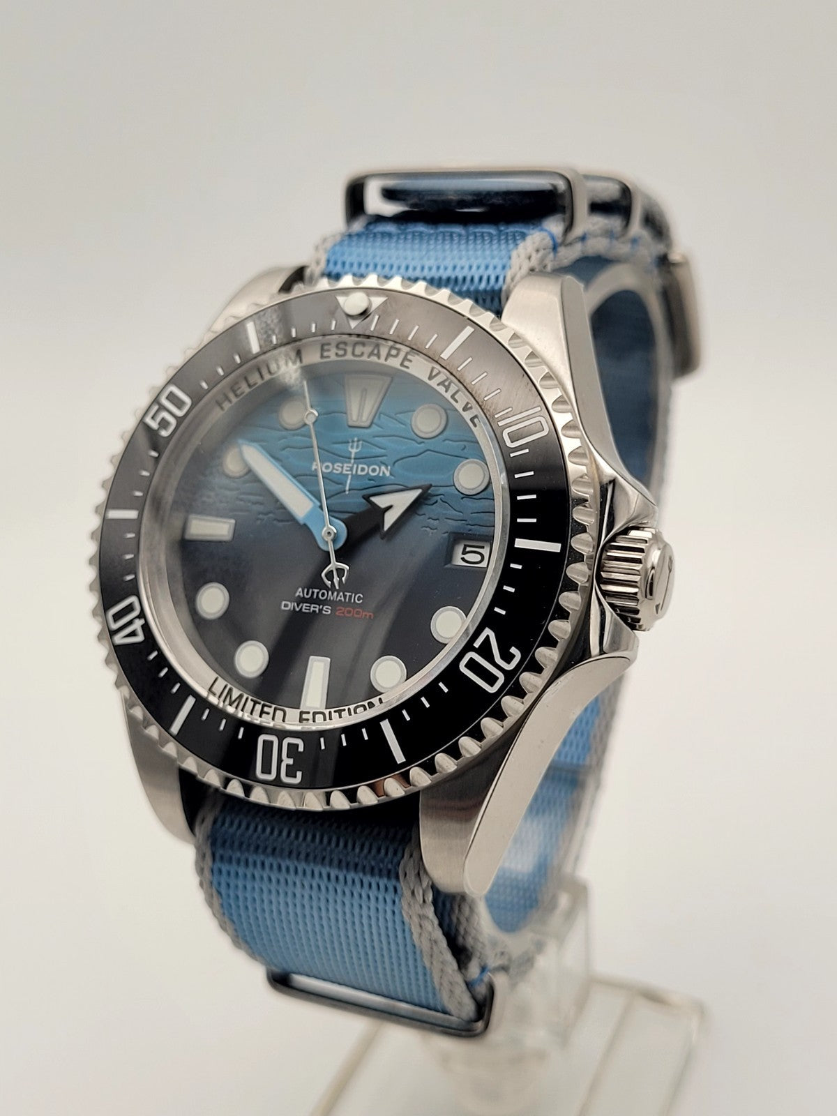 New POSEIDON Blue 'Sea Dweller' Divers Watch 20ATM WR SEIKO TMI NH35 Auto. Movt2