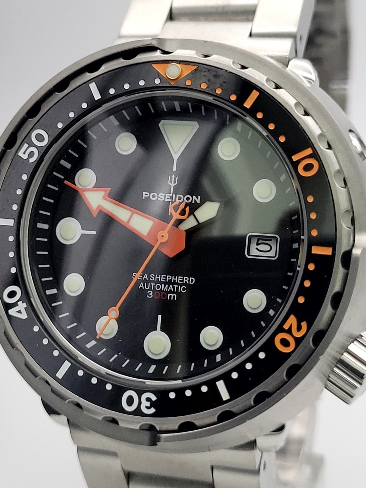 POSEIDON Automatic Black 'Tuna' Heavy Divers Watch 30ATM (SEIKO TMI) NH353