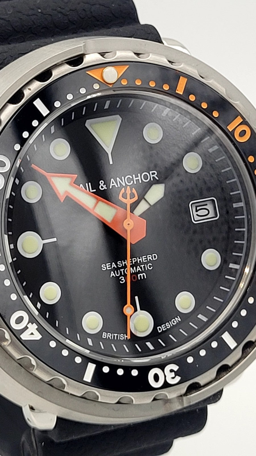 Sail & Anchor Black Automatic 'Tuna' Divers Watch 30ATM British By Design NH35 16