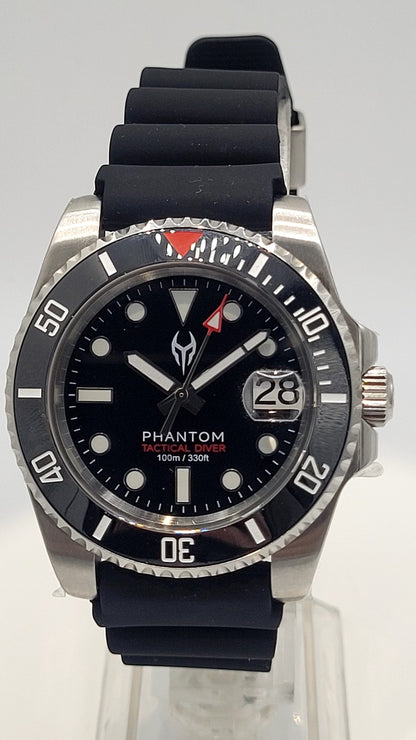 NH35 AUTOMATIC DIVERS WATCH Phantom Tactical Diver Sapphire Rubber Black 10ATM 3