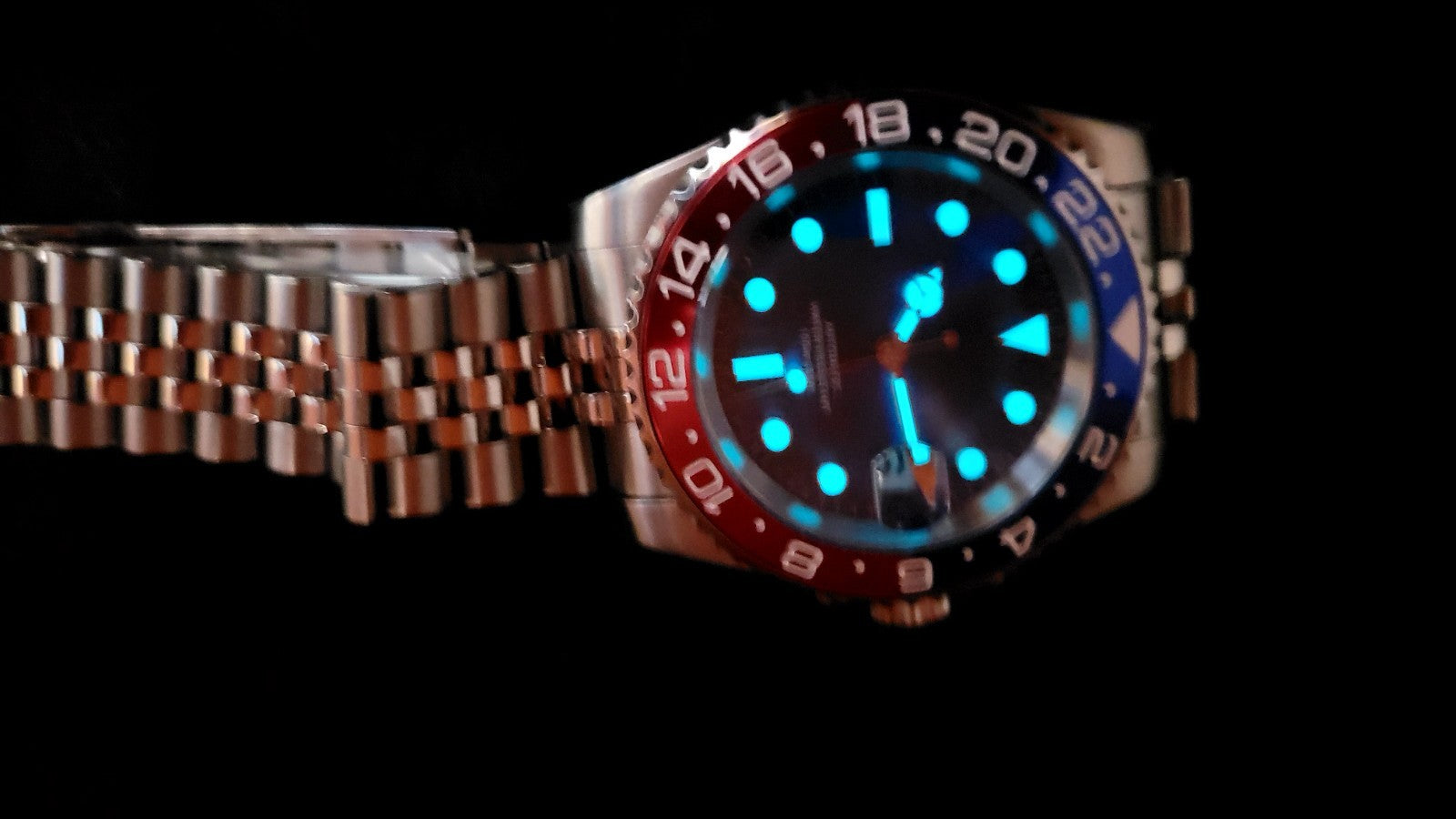 Automatic Dive Watch 40mm Pepsi Bezel Sapphire Date Steel UK Seller 17