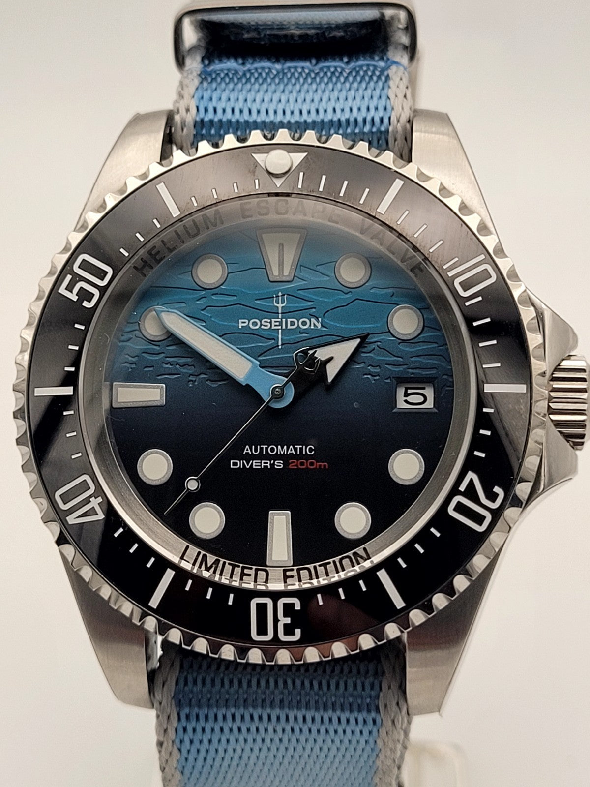 New POSEIDON Blue 'Sea Dweller' Divers Watch 20ATM WR SEIKO TMI NH35 Auto. Movt3