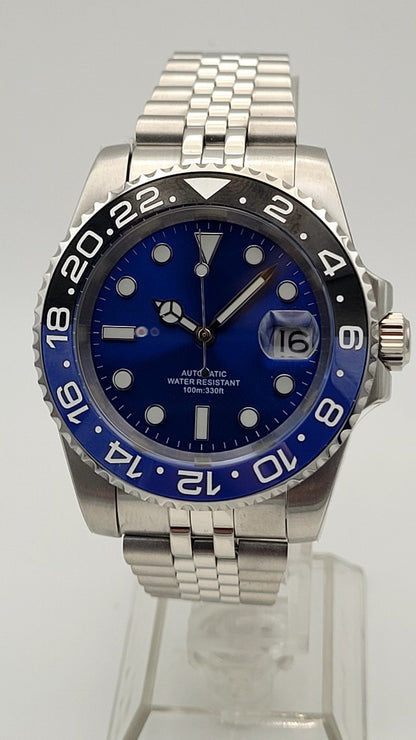 New Automatic Divers Watch Black Blue Bezel Sapphire Ceramic Steel UK Seller 4