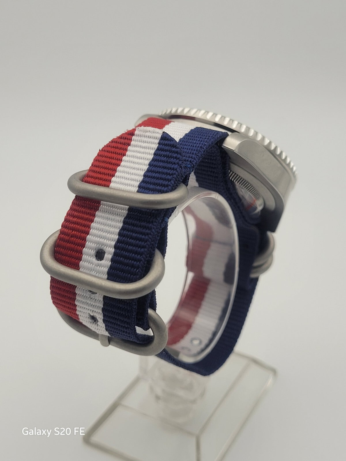 Custom 40mm Red White Blue Divers Watch Seiko TMI Nh35 Auto Movt 100m GB USA.6