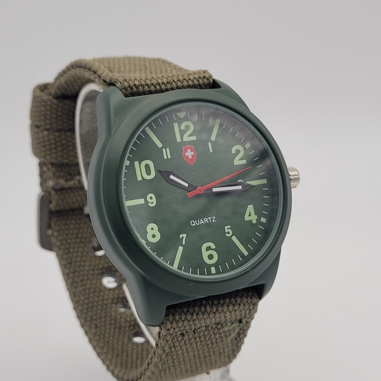 Military Field Watch Quartz Olive Green NATO Strap Army Style Watch1
