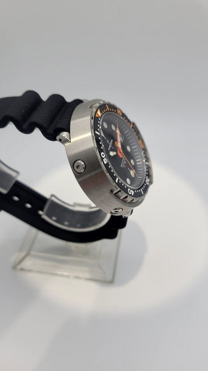 Tough 300m Automatic Dive Watch NH35 Sapphire Steel Black Orange Diver Poseidon11