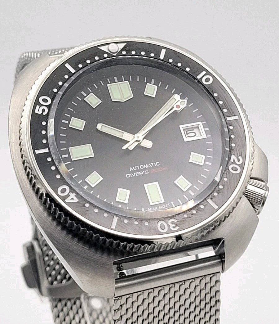 Mens Custom Automatic 'Willard' Turtle Black Divers Watch Japan NH35 SEIKO TMI.0
