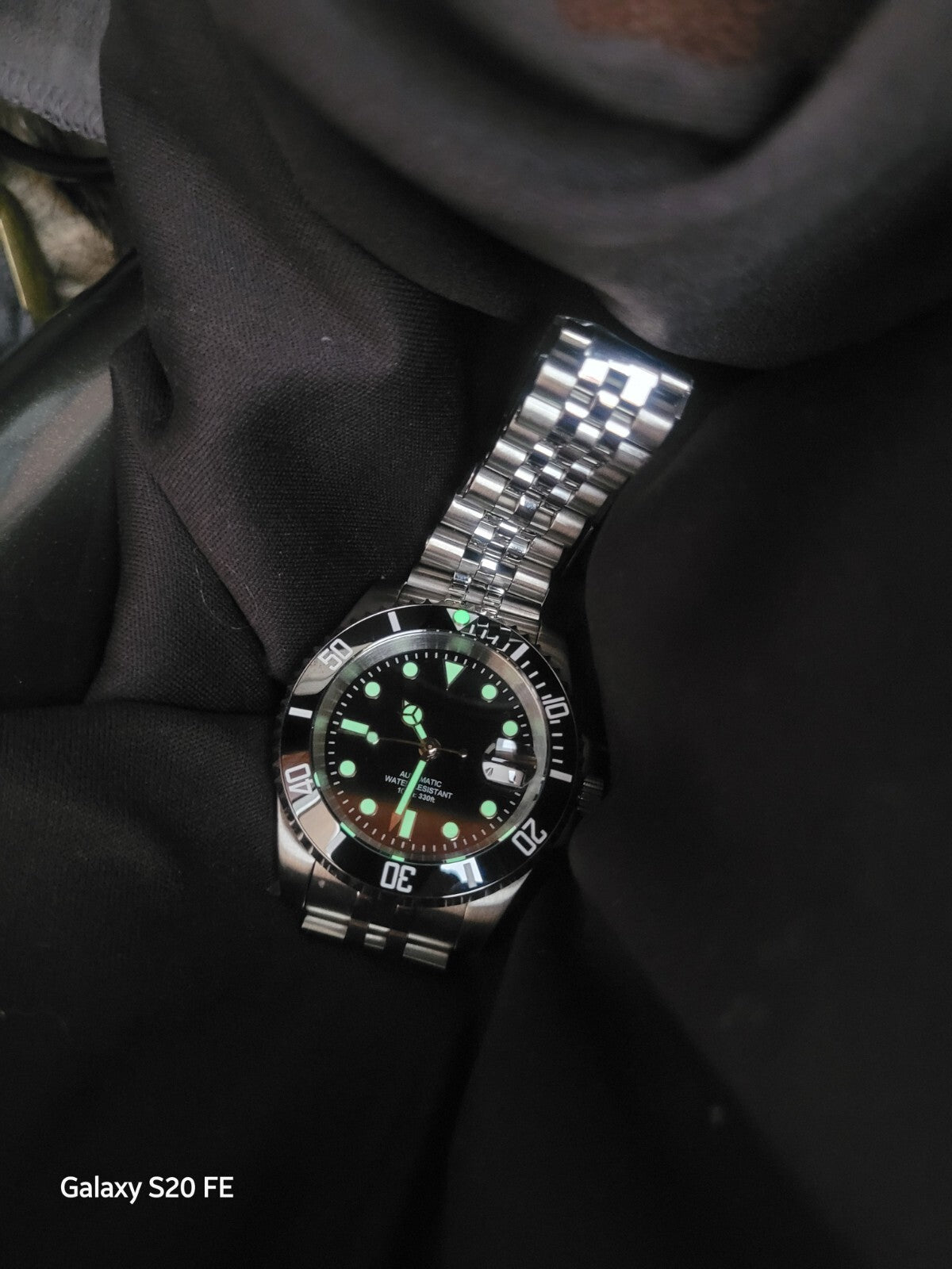 New Automatic Black Sub Divers Watch Sapphire Ceramic Seiko TMI NH35 Movement13