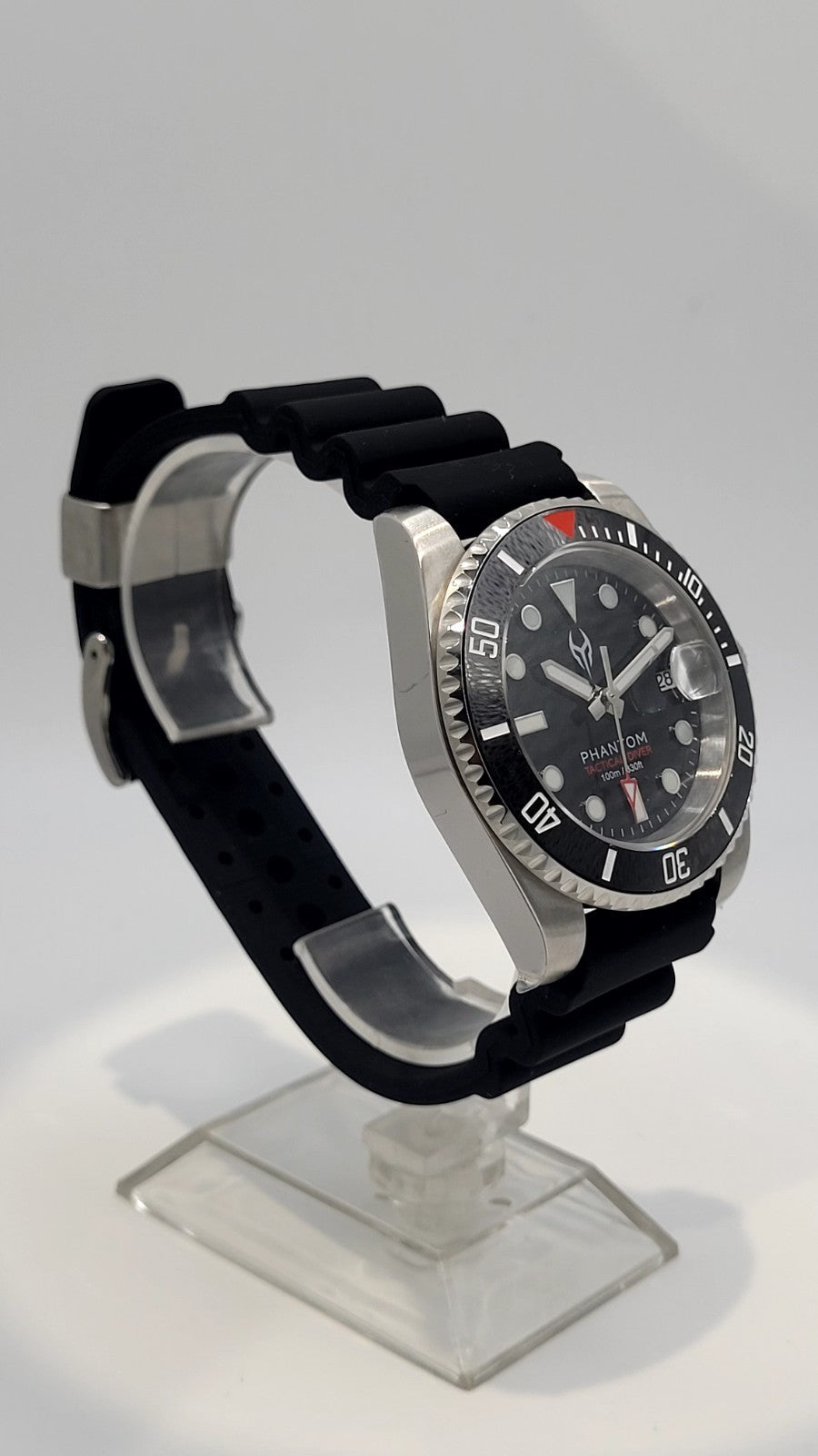 NH35 AUTOMATIC DIVERS WATCH Phantom Tactical Diver Sapphire Rubber Black 10ATM 11