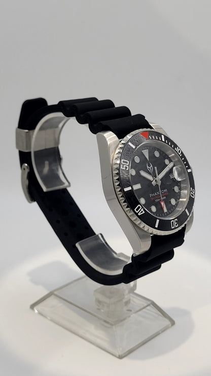 NH35 AUTOMATIC DIVERS WATCH Phantom Tactical Diver Sapphire Rubber Black 10ATM 11