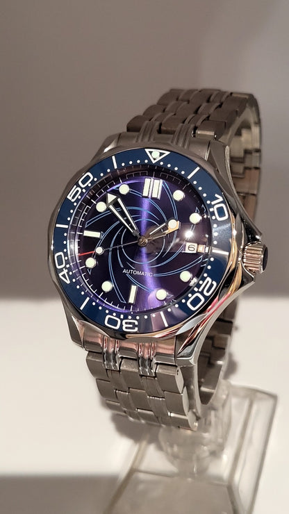 Blue Wave Automatic Diver Watch Ceramic Bezel Sapphire Crystal UK Seller 17