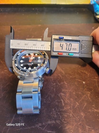 Heavy Automatic Tuna Black Divers Watch 30atm WR Seiko TMI Nh35 Movement 250g.12