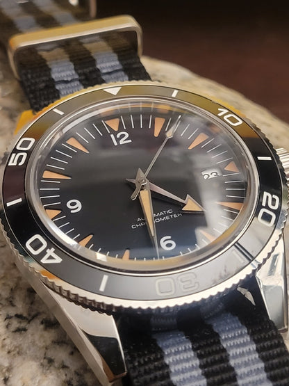Military Automatic Movement Japan Custom Black Divers Watch 100m Vintage4