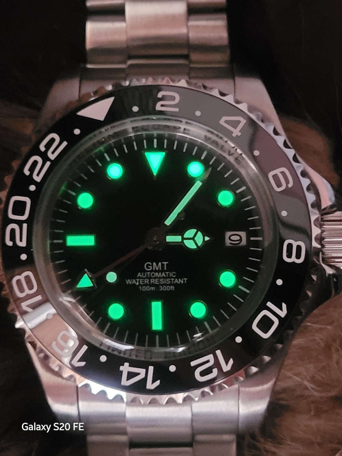 Men's Custom 43mm Black Divers Watch NH34 Seiko TMI Automatic Movt 100m GMT .16