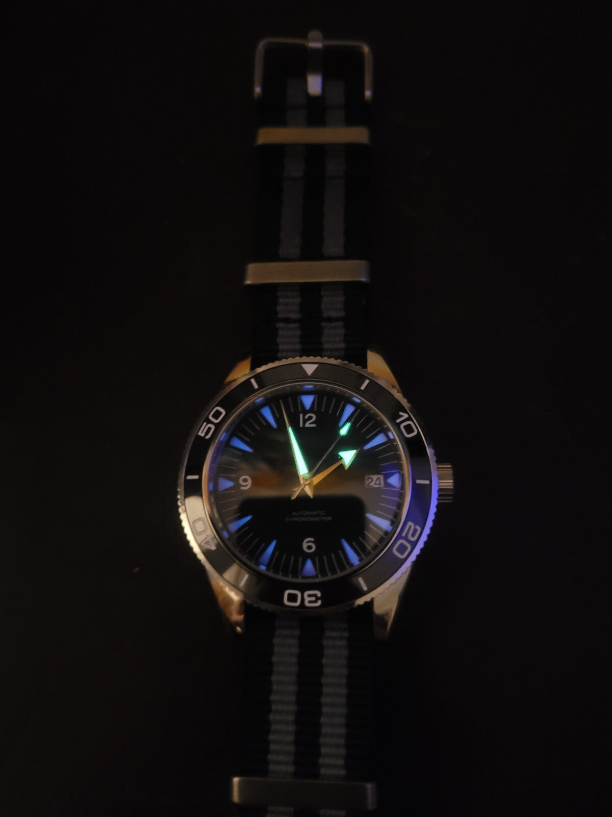 Classic Black Diver Watch Automatic Movement Ceramic Bezel Sapphire Crystal 100m13
