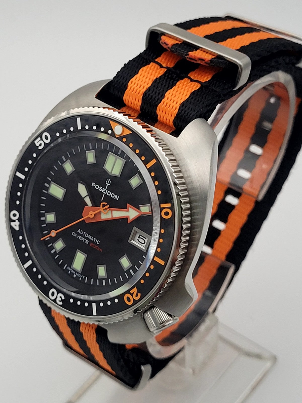 Poseidon Automatic Turtle Black Divers Watch NH35 (SEIKO TMI) Movt 200m4