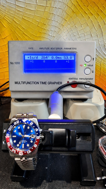 New Automatic Divers Watch Red Blue Bezel Sapphire Ceramic Date Steel UK Seller 16