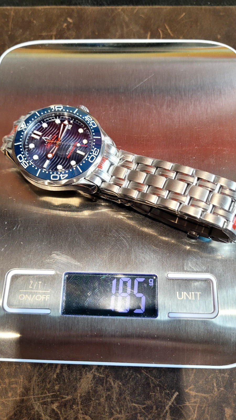 Automatic Divers Watch Sunburst Blue Wave Lambda Maris NH35 Sapphire Ceramic 14