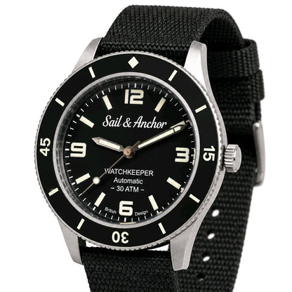 Black Automatic Diver Watch British Design 300M Sapphire Ceramic Steel0