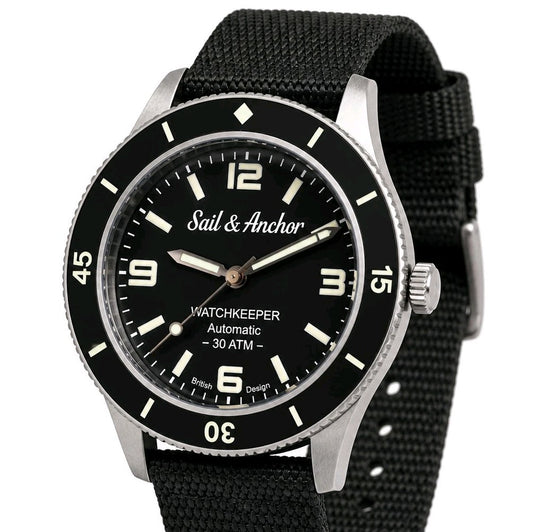 Black Automatic Diver Watch British Design 300M Sapphire Ceramic Steel0