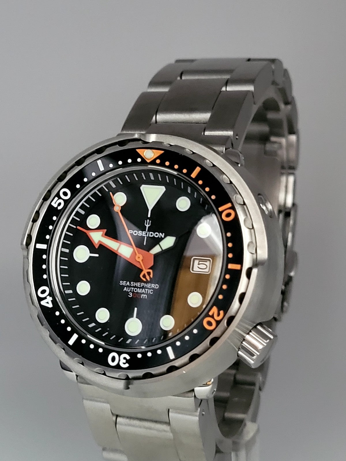 POSEIDON Automatic Black 'Tuna' Heavy Divers Watch 30ATM (SEIKO TMI) NH355