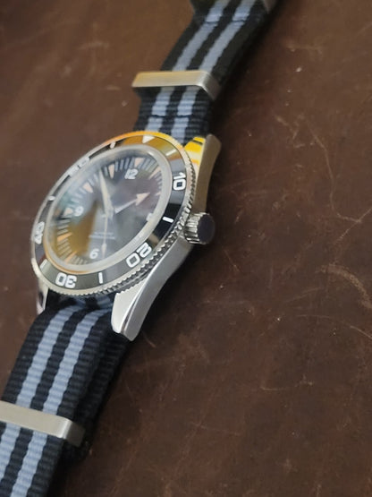 Military Automatic Movement Japan Custom Black Divers Watch 100m Vintage6