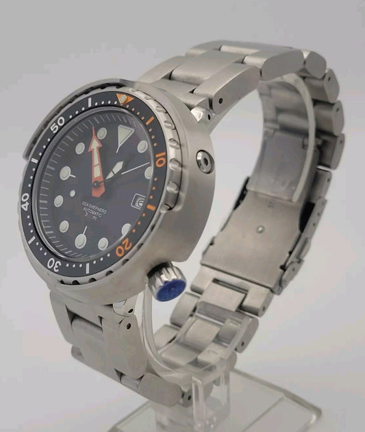 300m Automatic Black Tuna Divers Watch Sapphire WR Seiko TMI Nh35 Movement 250g 1