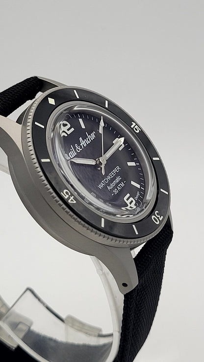 Sail & Anchor Automatic Diver Watch 40mm 300M Sapphire Ceramic Steel Black Dial13