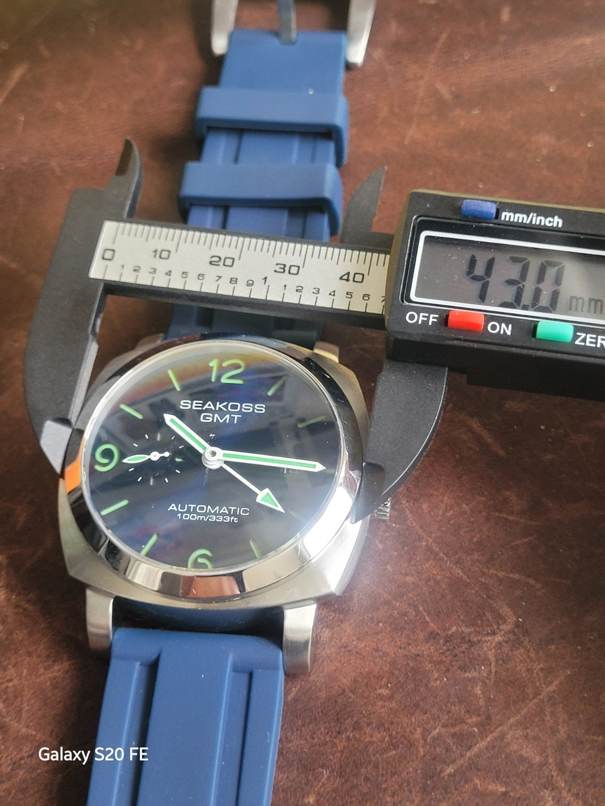 Seagull Automatic Luxury Sandwich Divers Dial Blue And Green GMT Watch 100m 5