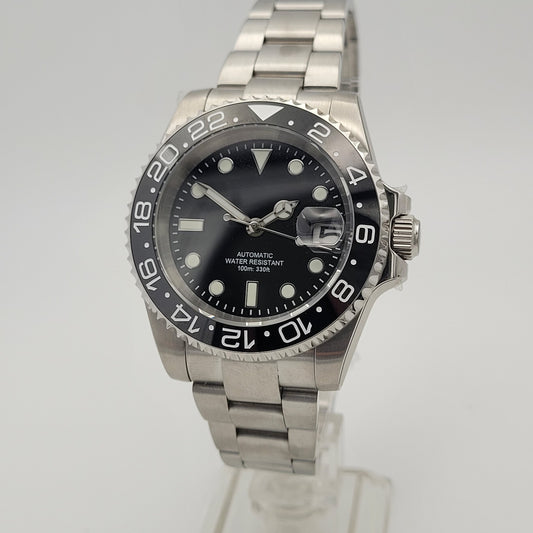 BNIB Automatic Black Sub Divers Watch. Seiko TMI NH35 Japanese Movement  100m1