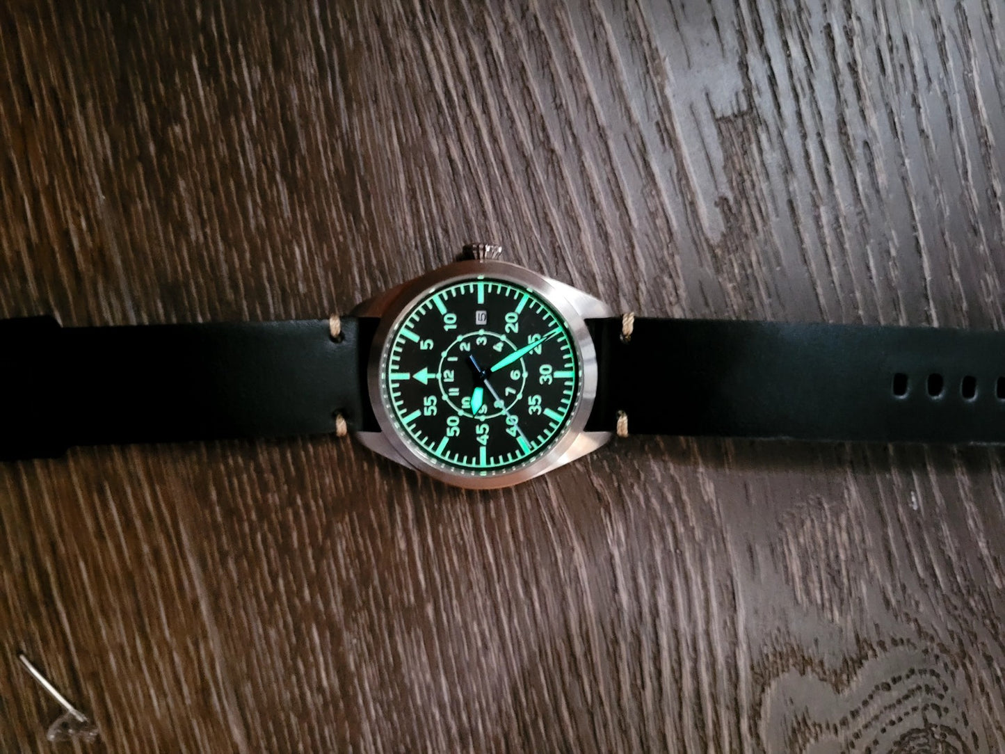 Pilot Field Watch Automatic 24hr Dial Miyota 8215 Sapphire Military Style UK17