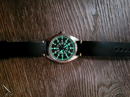 Pilot Field Watch Automatic 24hr Dial Miyota 8215 Sapphire Military Style UK17