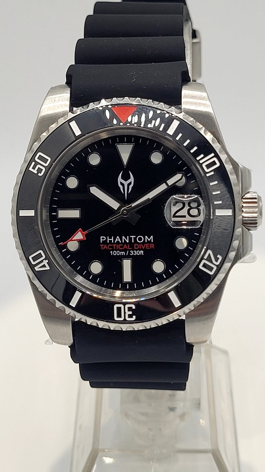NH35 AUTOMATIC DIVERS WATCH Phantom Tactical Diver Sapphire Rubber Black 10ATM 6