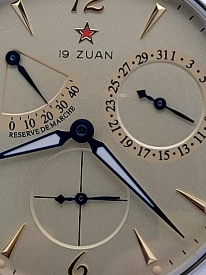 Automatic Pilot Watch 1963 Power Reserve Date Sapphire Military Strap Style3