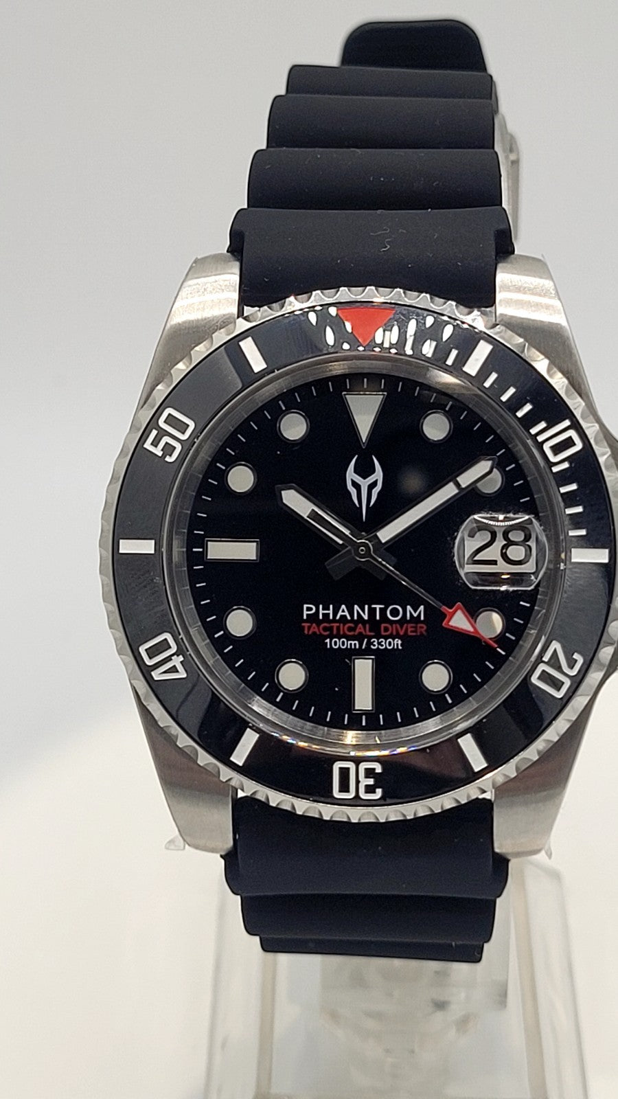 NH35 Phantom Tactical Diver  Automatic Sapphire Rubber Black Watch 10ATM 5