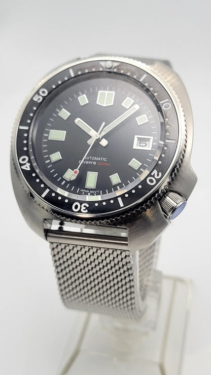 New Custom Automatic 'Willard' Turtle Black Divers Watch Japan NH35 SEIKO TMI4