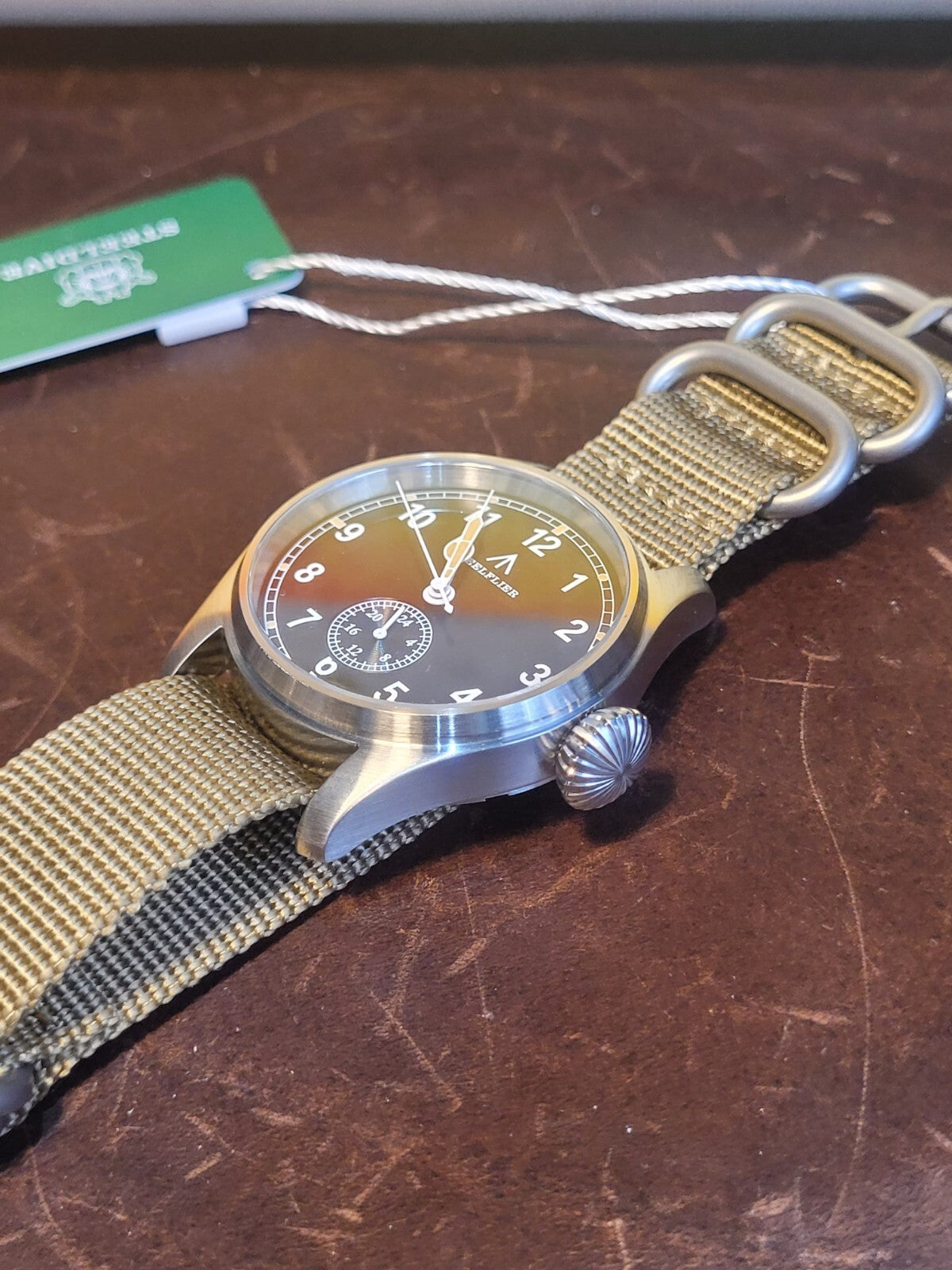 Mens Military Pilots Watch. 200M. 24HR Indicator. VH60 Japan Movt. Choice Strap.14