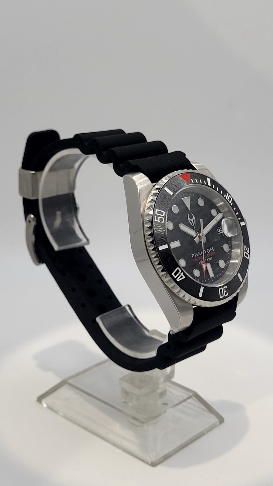 NH35 Phantom Tactical Diver  Automatic Sapphire Rubber Black Watch 10ATM 12
